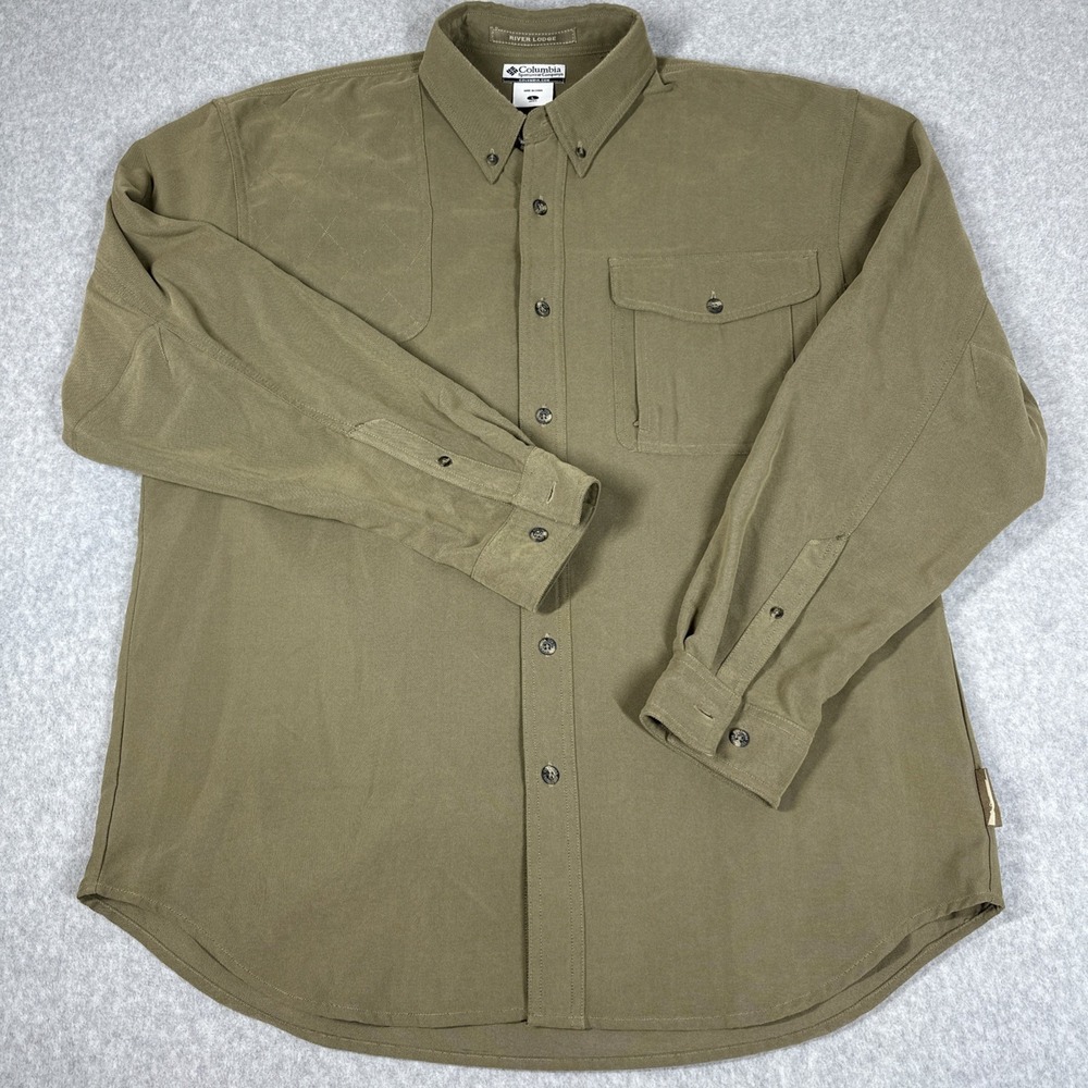Columbia Men's River Lodge Shooter Sportswear Shirt Size Large Military Green